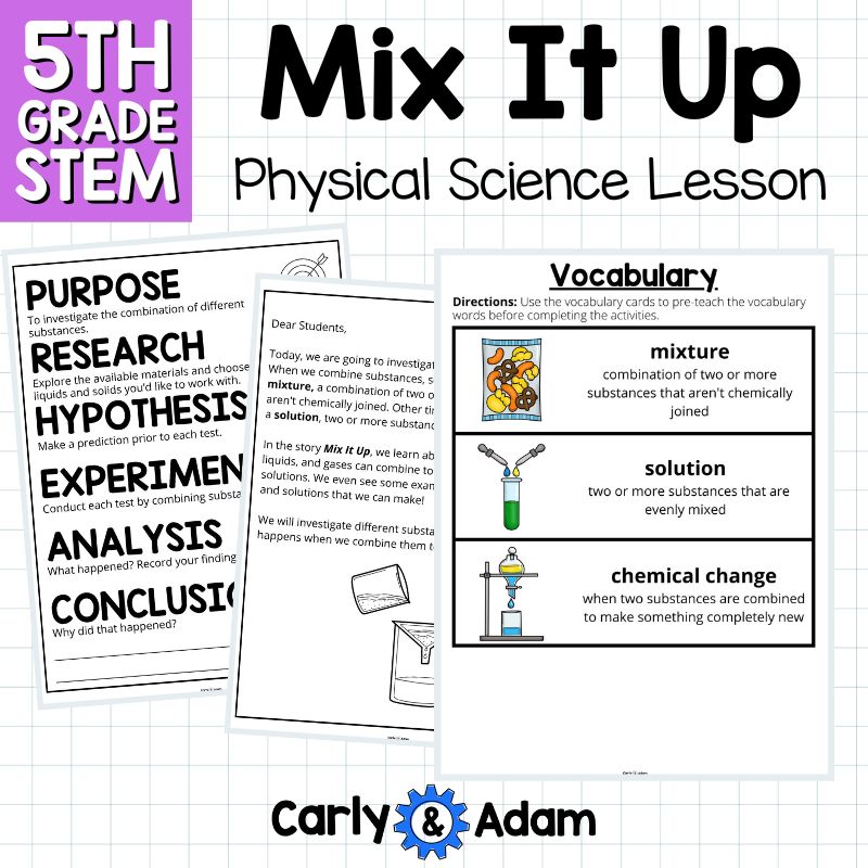 Mix it up! Read Aloud 5th Grade STEM Activity Mixtures and Solutions — preview 5