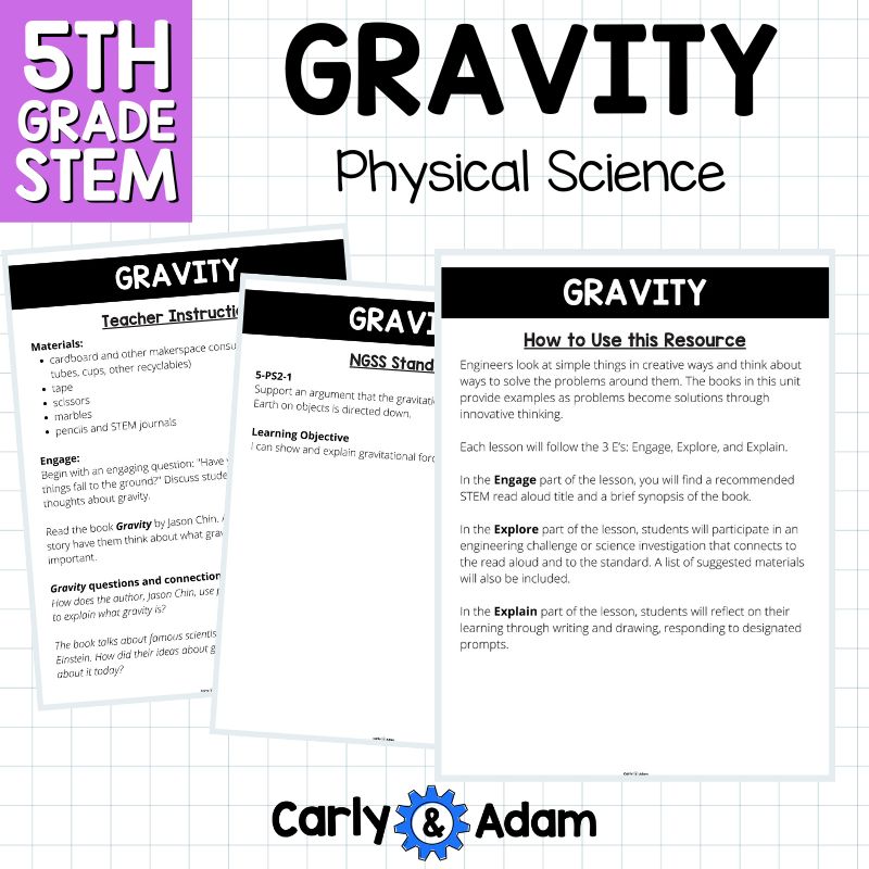 Gravity Read Aloud 5th Grade STEM Activity NGSS 5-PS2-1 (Marble Run) — preview 3