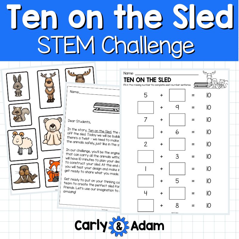 Ten on the Sled Read Aloud Winter STEM Activity — preview 2