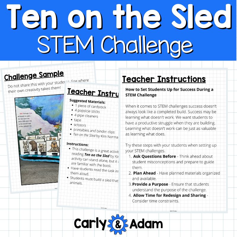 Ten on the Sled Read Aloud Winter STEM Activity — preview 3