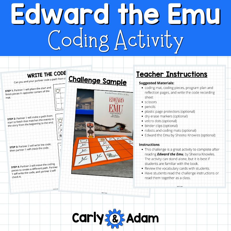 Edward the Emu Read Aloud Unplugged Coding Activity - Robots Optional — preview 6