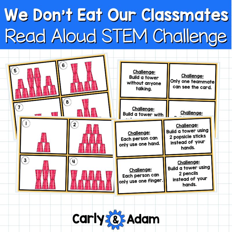 We Don't Eat Our Classmates Activity Read Aloud STEM Cards, Craft — preview 4