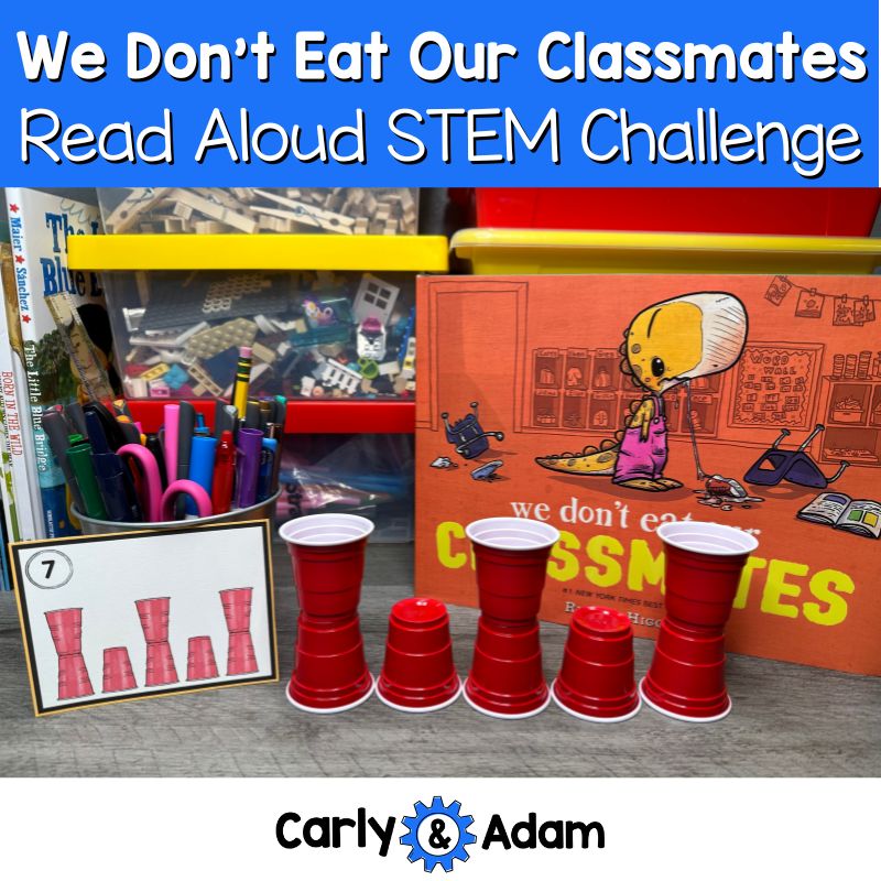 We Don't Eat Our Classmates Activity Read Aloud STEM Cards, Craft — preview 1