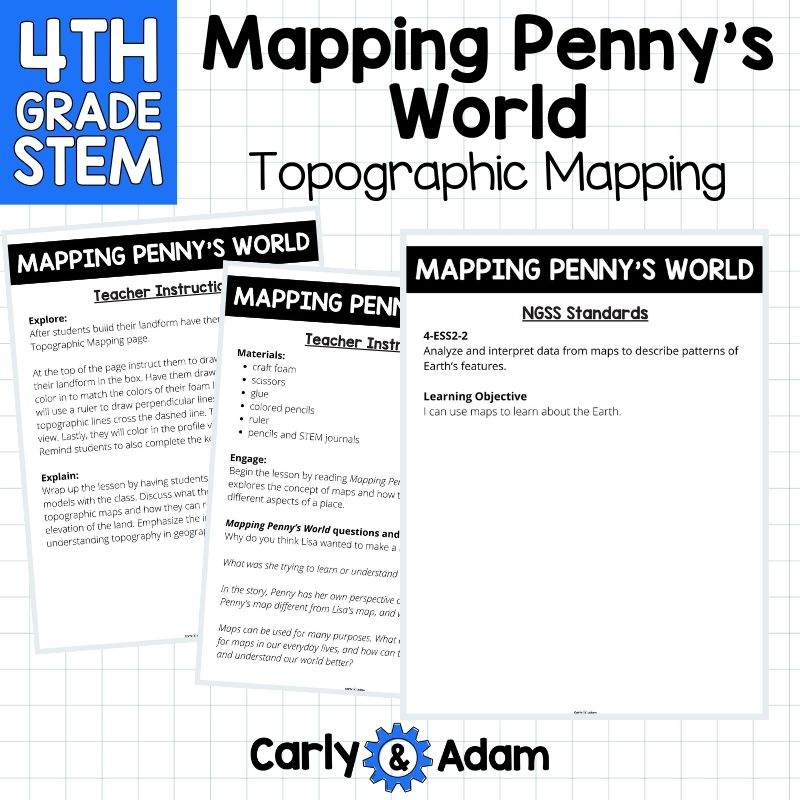 4th Grade Science Mapping Penny's World Read Aloud STEM Challenge Topography — preview 2