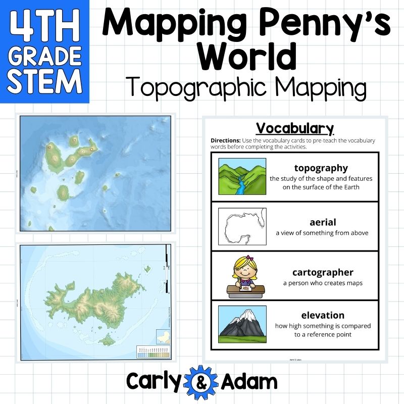 4th Grade Science Mapping Penny's World Read Aloud STEM Challenge Topography — preview 4