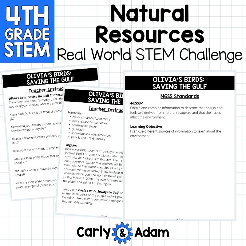 4th Grade Science Renewable and Non-renewable Resources STEM Challenge — preview 4