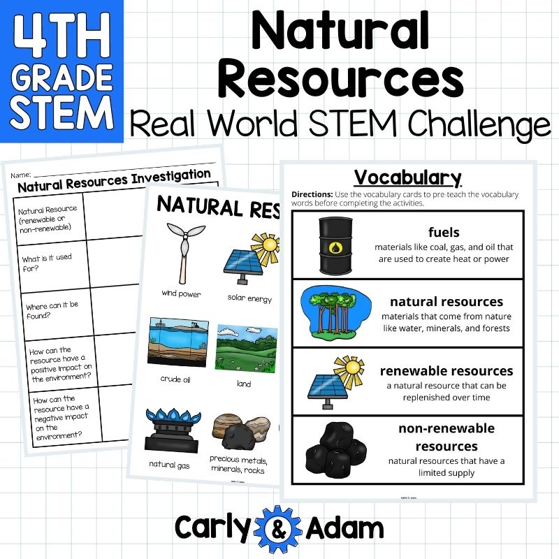 4th Grade Science Renewable and Non-renewable Resources STEM Challenge — preview 7