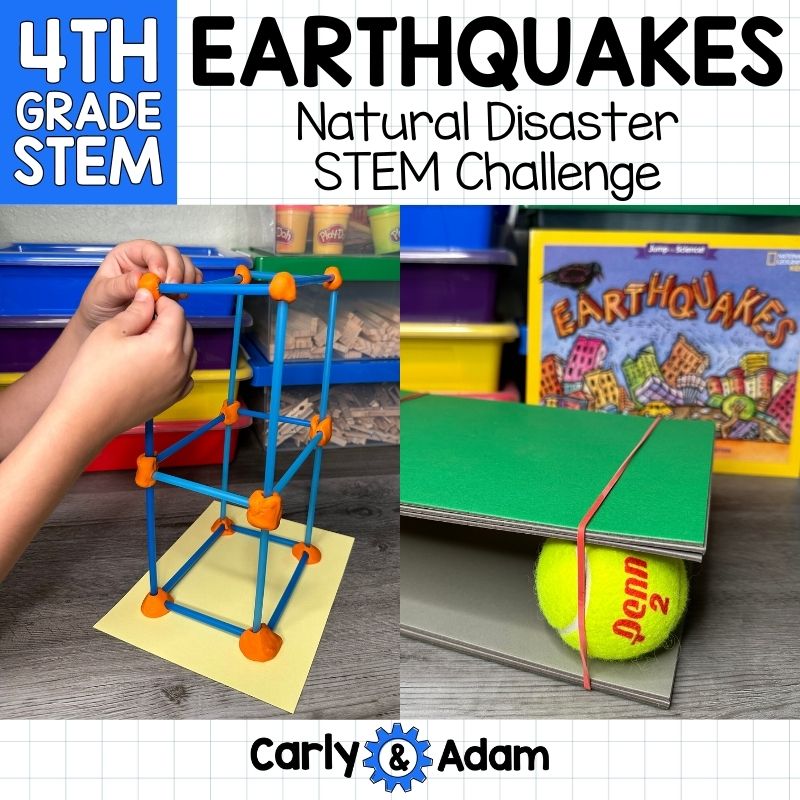 4th Grade Science Earthquakes Natural Disasters STEM Challenge, Worksheets — preview 1