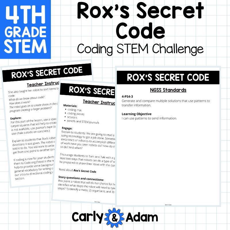 4th Grade Coding Activity Rox's Secret Code Read Aloud STEM Challenge — preview 3