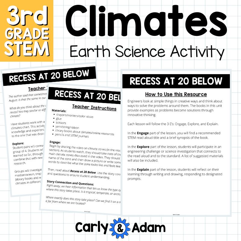 Climate Zones 3rd Grade STEM Activity Science Lesson — preview 7