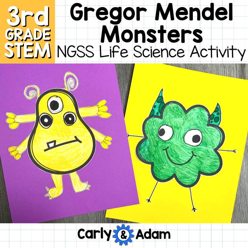 Gregor Mendel Monster Traits 3rd Grade STEM Activity NGSS Heredity 3-LS3-2 — preview 1