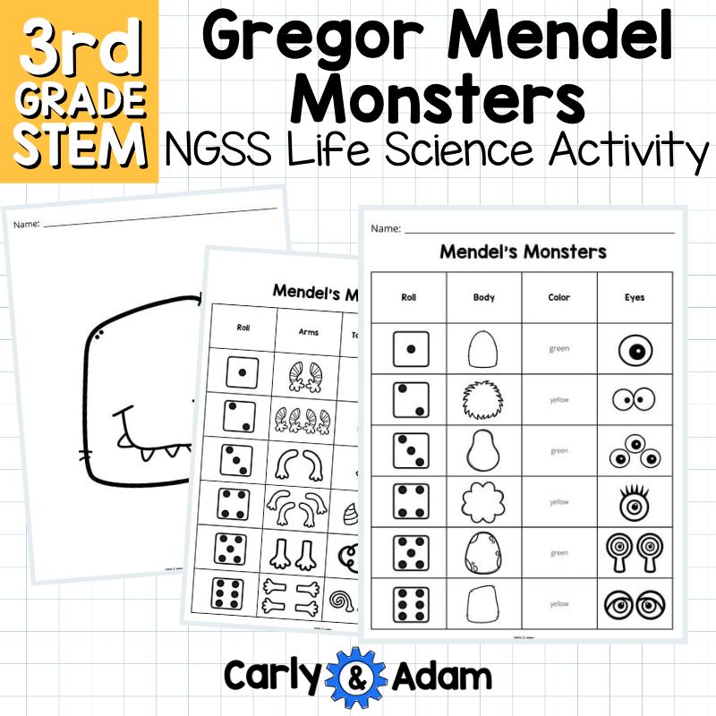 Gregor Mendel Monster Traits 3rd Grade STEM Activity NGSS Heredity 3-LS3-2 — preview 8