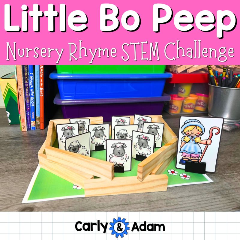 Little Bo Peep Nursery Rhyme STEM Activity - Build a Fence for Sheep — preview 1