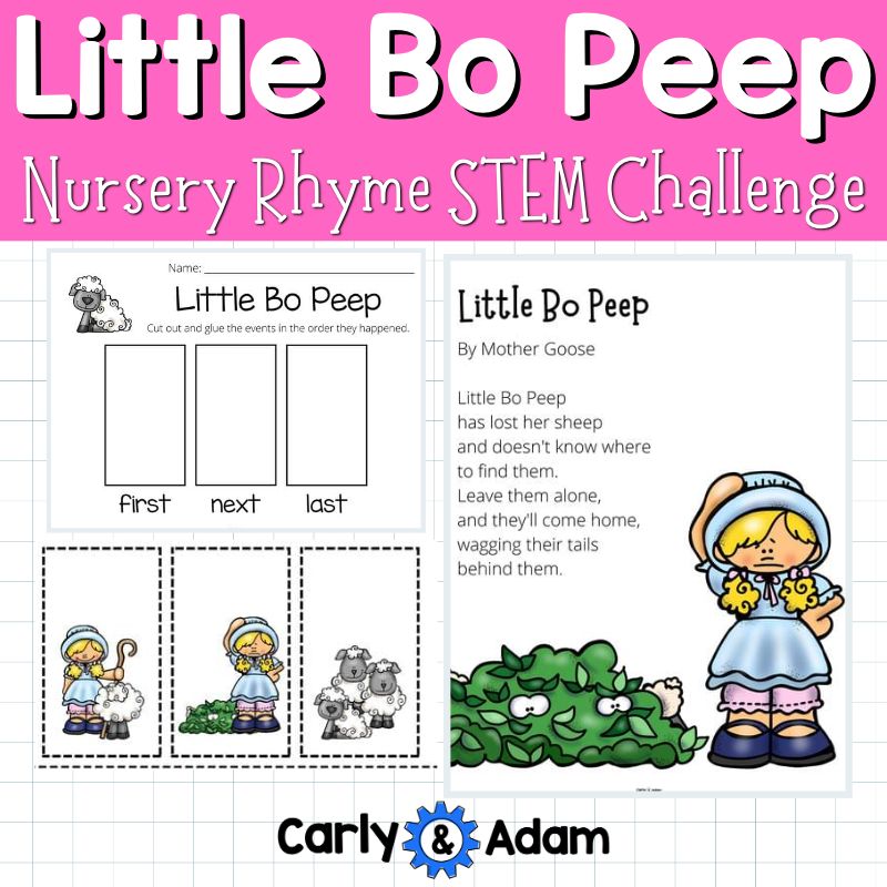 Little Bo Peep Nursery Rhyme STEM Activity - Build a Fence for Sheep — preview 9