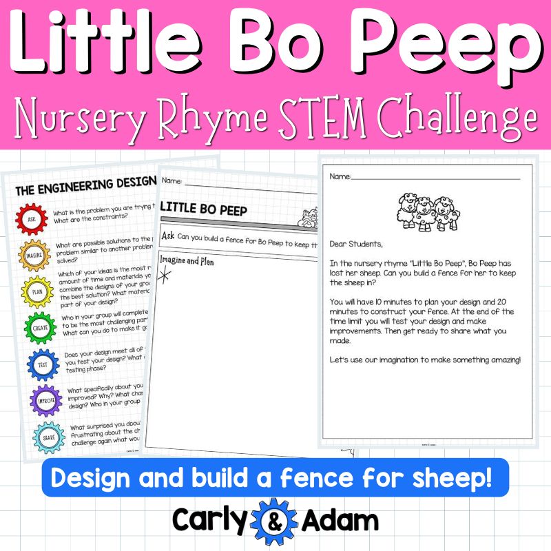 Little Bo Peep Nursery Rhyme STEM Activity - Build a Fence for Sheep — preview 11