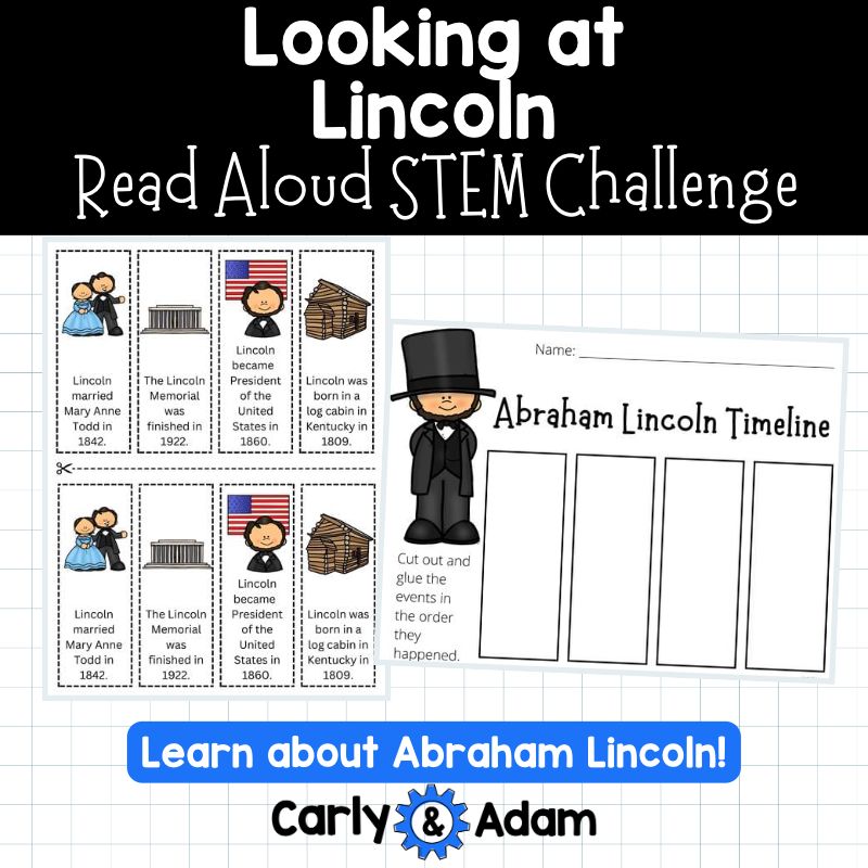 Looking at Abraham Lincoln Read Aloud STEM Challenge Presidents Day — preview 7