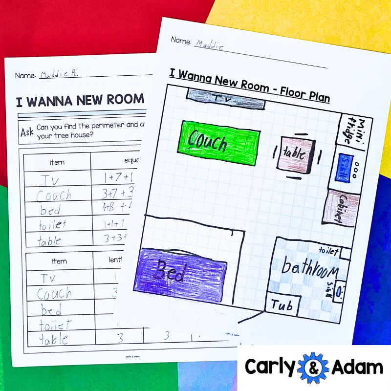 I Wanna New Room Read Aloud STEM Challenge - Area and Perimeter — preview 5