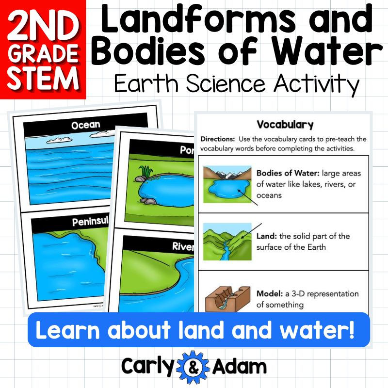 2nd Grade Landforms, Waterways, and Bodies of Water STEM Activities — preview 7