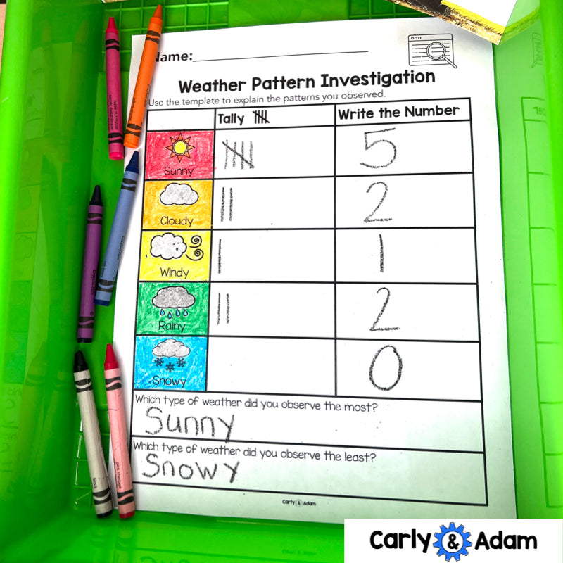 Kindergarten Science Lesson Weather Pattern STEM Activity — preview 3