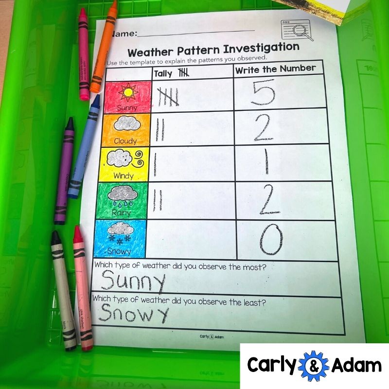 Kindergarten Science Lesson Weather Pattern STEM Activity — preview 6
