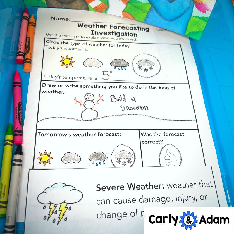 Kindergarten Science Lesson Weather Forecasting STEM Activity — preview 2