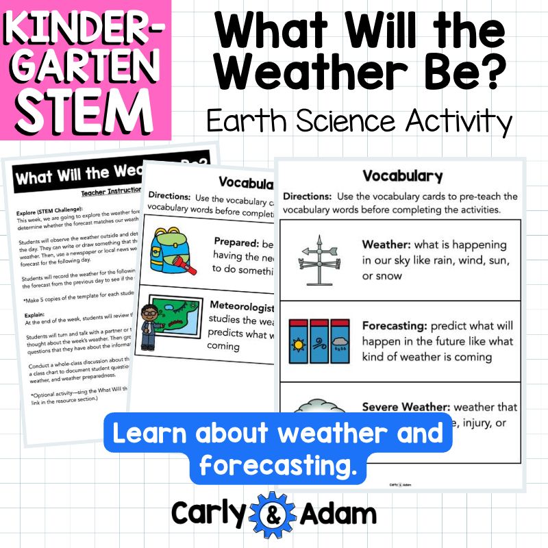 Kindergarten Science Lesson Weather Forecasting STEM Activity — preview 3