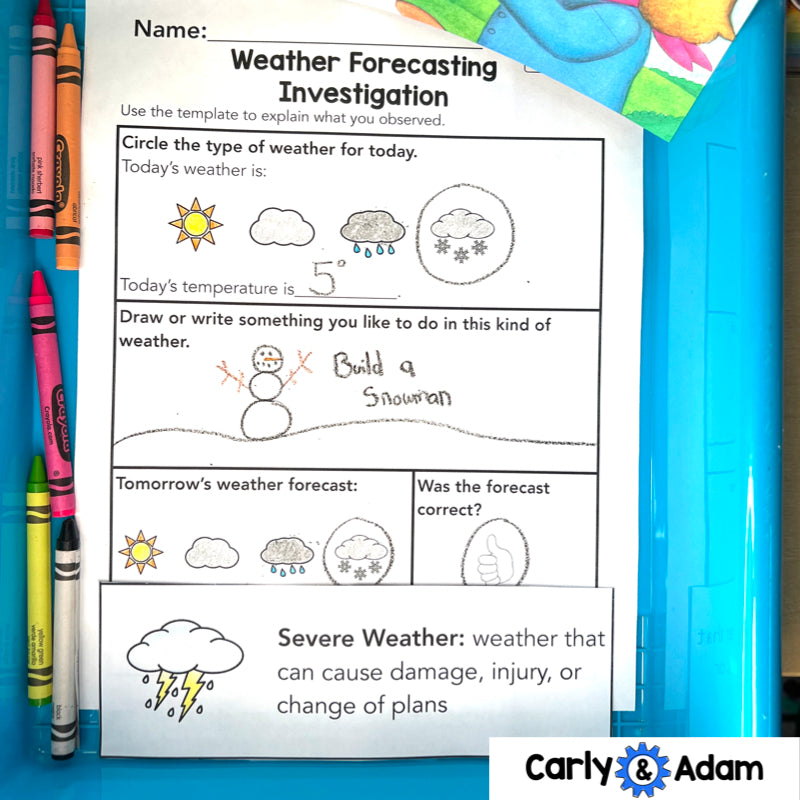 Kindergarten Science Lesson Weather Forecasting STEM Activity — preview 6