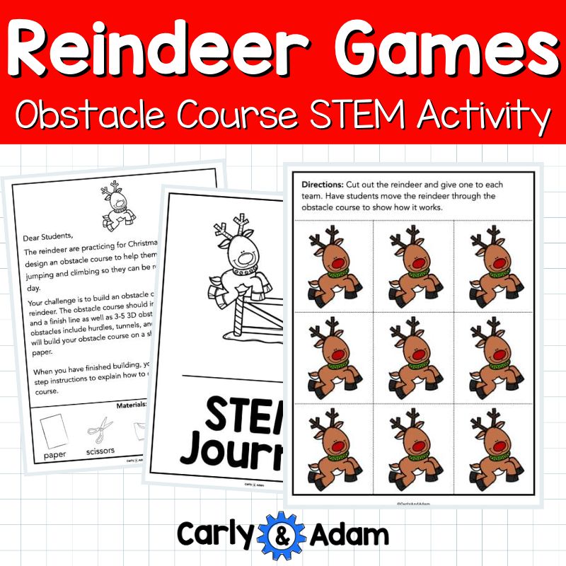 Reindeer Obstacle Course Christmas STEM Activity — preview 2