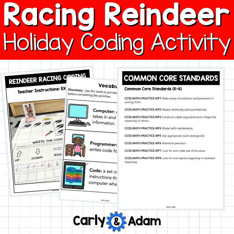 Racing Reindeer Coding Activity for NO PREP Christmas and Winter Holidays — preview 3
