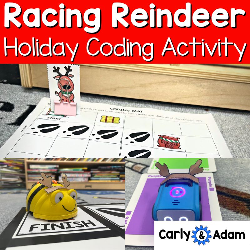 Racing Reindeer Coding Activity for NO PREP Christmas and Winter Holidays — preview 1