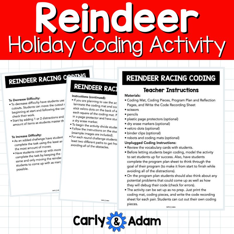 Racing Reindeer Coding Activity for NO PREP Christmas and Winter Holidays — preview 20