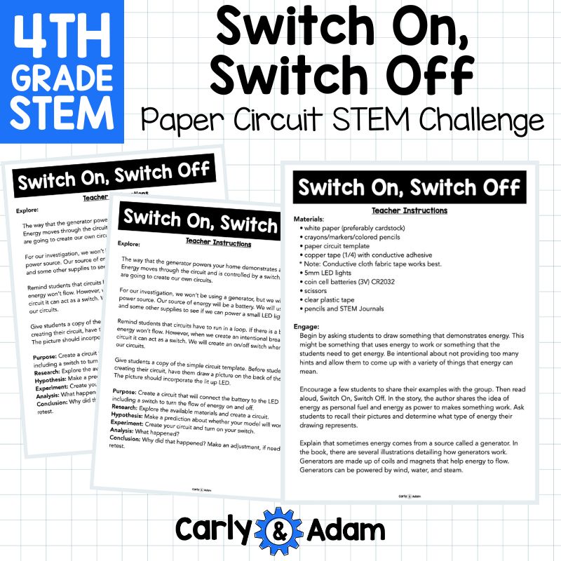 Paper Circuit 4th Grade STEM Activity Switch On, Switch Off Read Aloud — preview 6