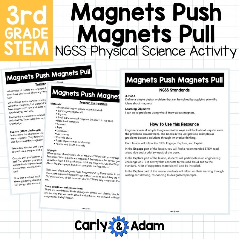 Magnets Push Magnets Pull 3rd Grade STEM Activity Magnetism NGSS Aligned — preview 4