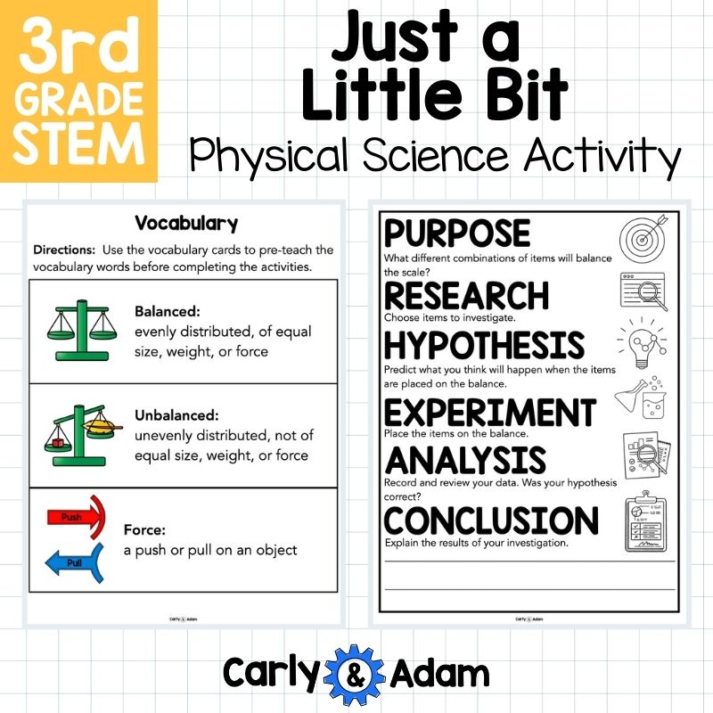 Just A Little Bit 3rd Grade STEM Activity Balanced and Unbalanced Forces — preview 5