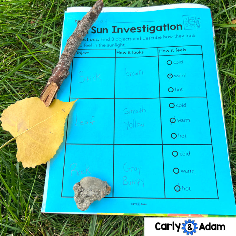 Kindergarten Science Lesson Sun Investigation STEM Activity — preview 6