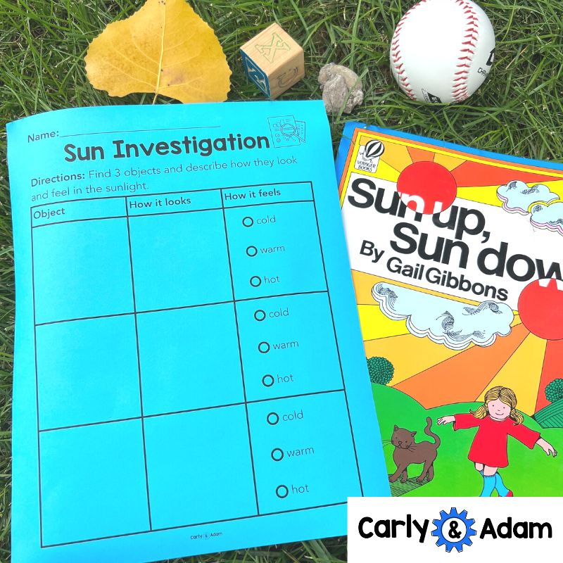 Kindergarten Science Lesson Sun Investigation STEM Activity — preview 8