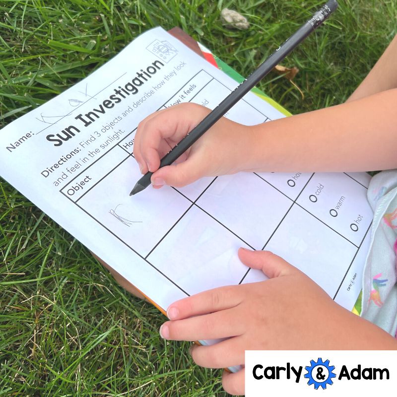 Kindergarten Science Lesson Sun Investigation STEM Activity — preview 9