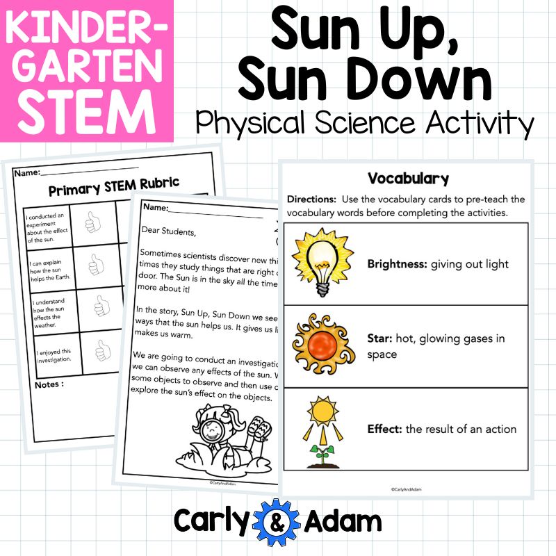 Kindergarten Science Lesson Sun Investigation STEM Activity — preview 13