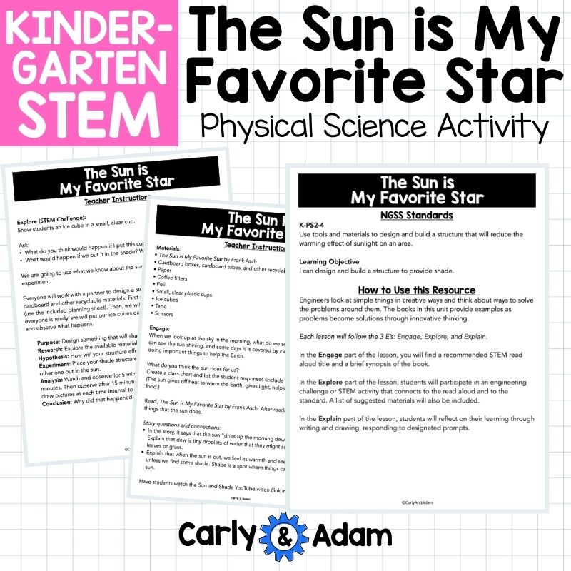 Kindergarten Science Lesson Sun and Shade Structure STEM Activity — preview 5