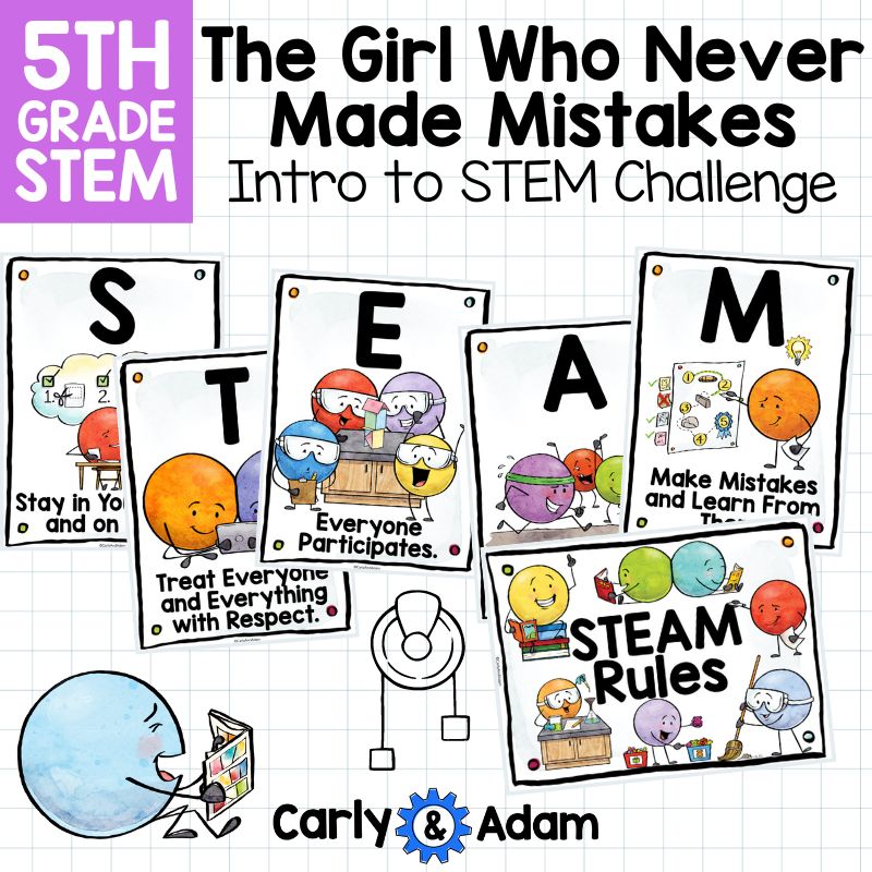 Intro to 5th Grade STEM Challenges The Girl Who Never Made Mistakes Activity — preview 10