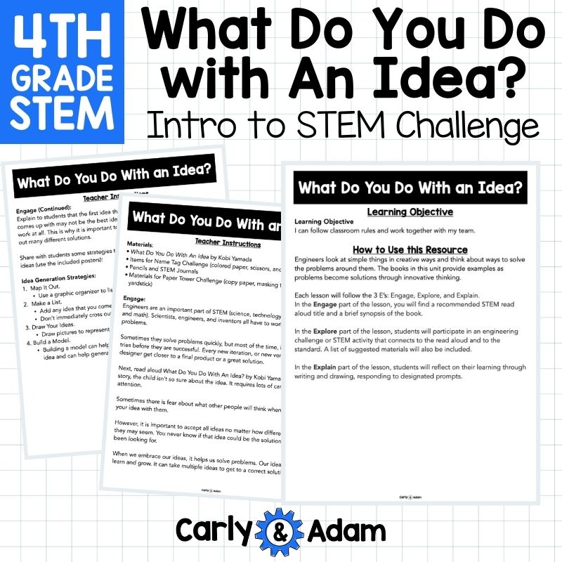 Intro to 4th Grade STEM What Do You Do with an Idea Read Aloud STEAM Challenge — preview 11