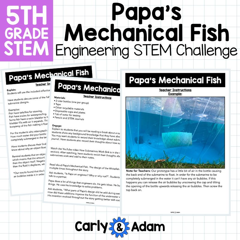 Papa's Mechanical Fish 5th Grade Engineering Read Aloud STEM Activity — preview 7