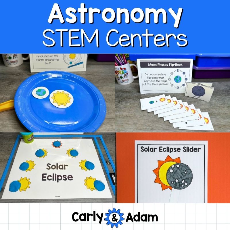 Astronomy STEM Centers with Moon Phases, Constellations, Solar Eclipse