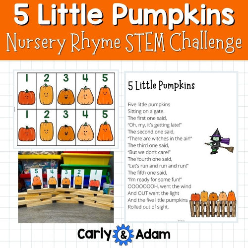 5 Little Pumpkins Nursery Rhyme Halloween STEM Lesson