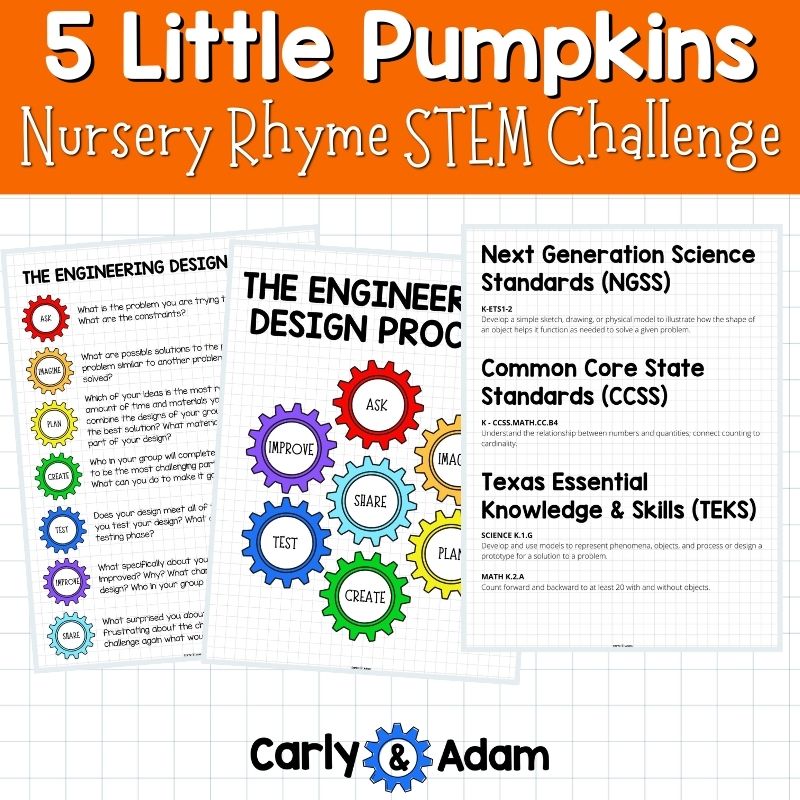 5 Little Pumpkins Nursery Rhyme Halloween STEM Lesson