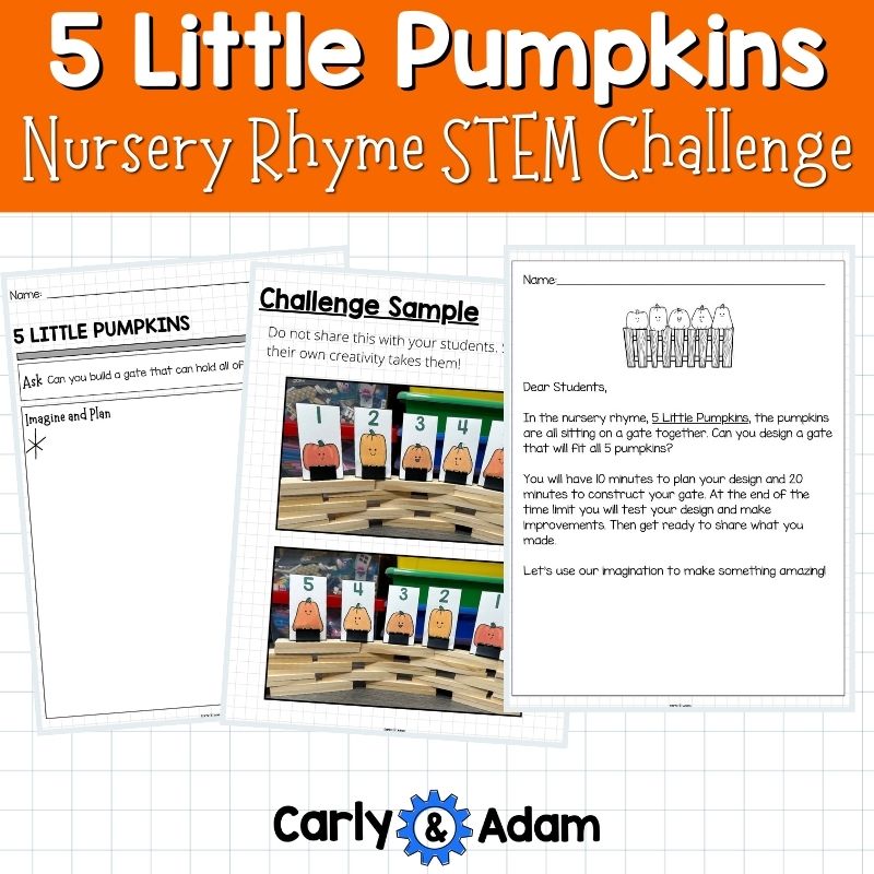 5 Little Pumpkins Nursery Rhyme Halloween STEM Lesson