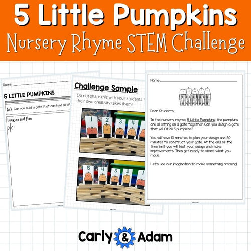 5 Little Pumpkins Nursery Rhyme Halloween STEM Lesson