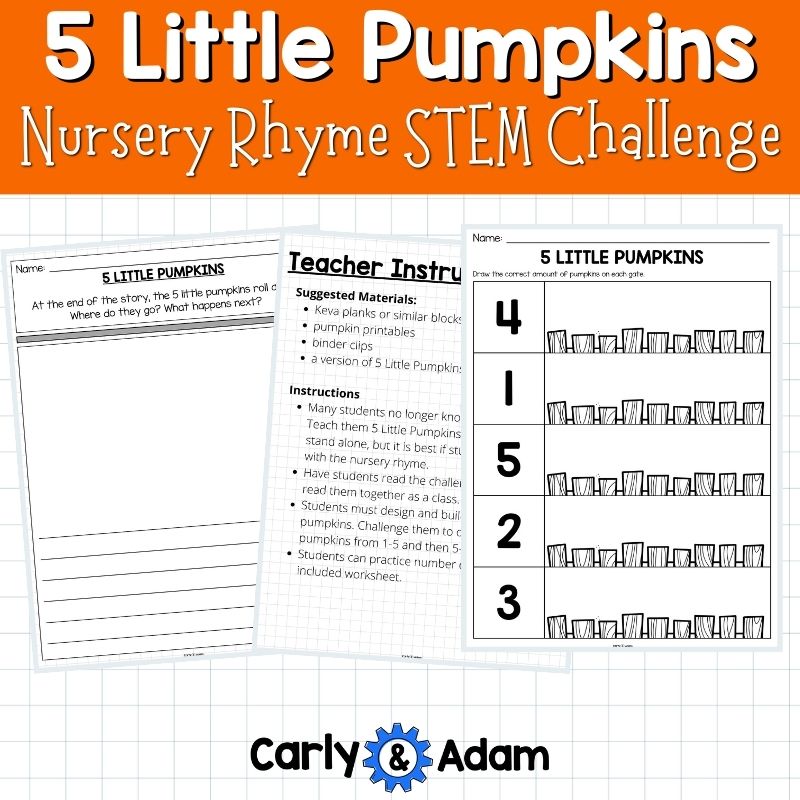 5 Little Pumpkins Nursery Rhyme Halloween STEM Lesson