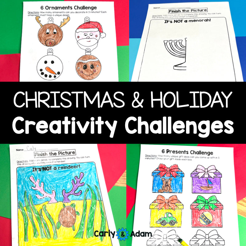 Christmas Creativity Challenges with Hanukkah Winter Holidays Finish the Picture Activities