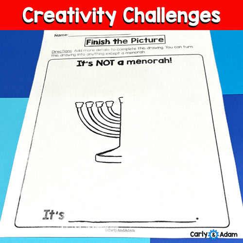 Christmas Creativity Challenges with Hanukkah Winter Holidays Finish the Picture Activities